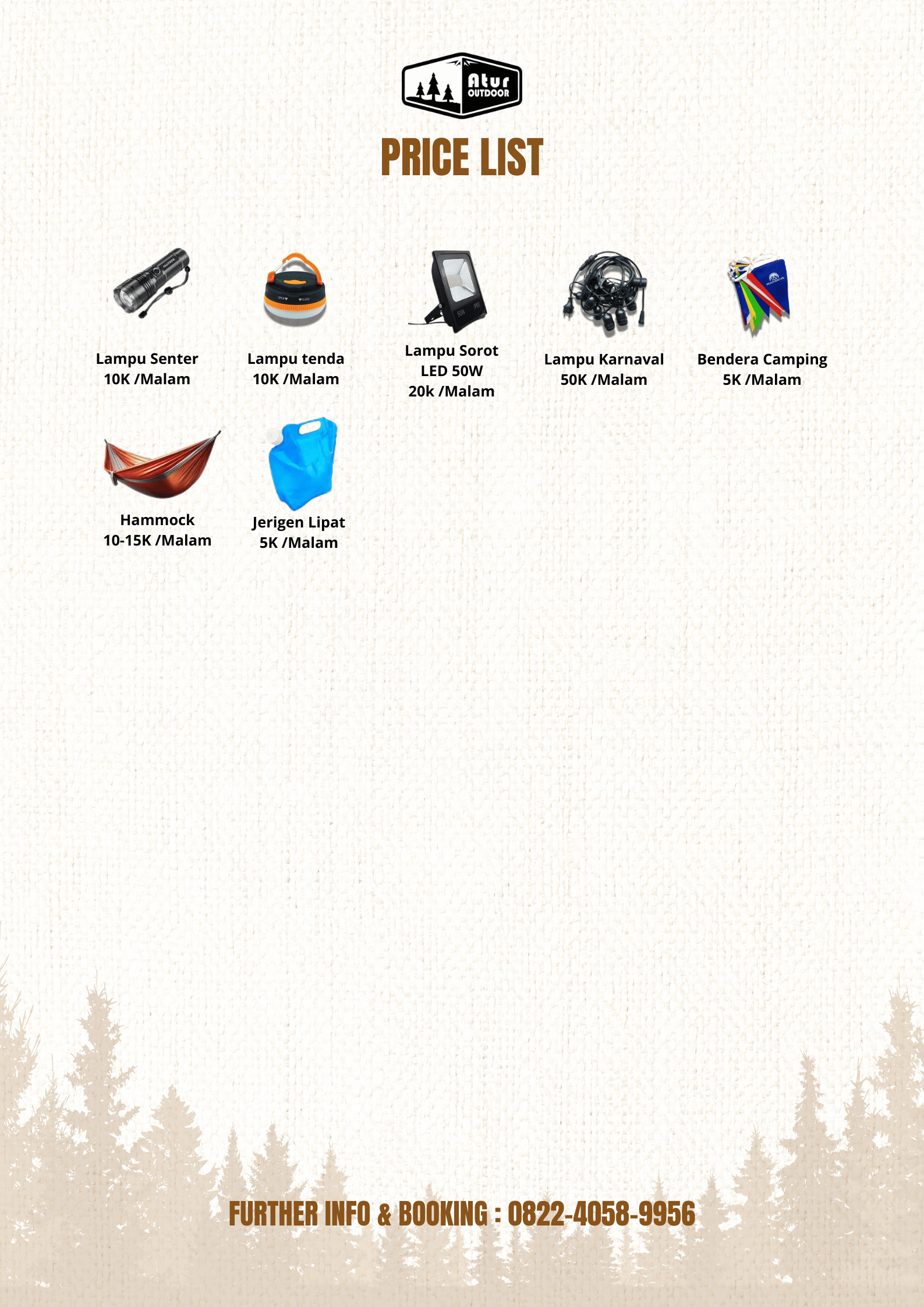 Price List - Rent Regular 2